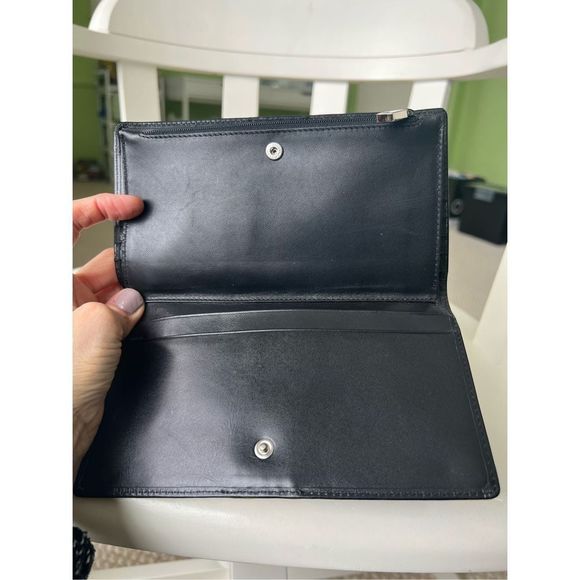 Ralph Lauren Black and Yellow Leather Wallet Clutch - Picture 8 of 8